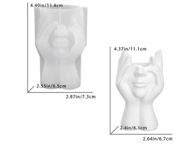 Molde silicona maceta cabeza entre manos